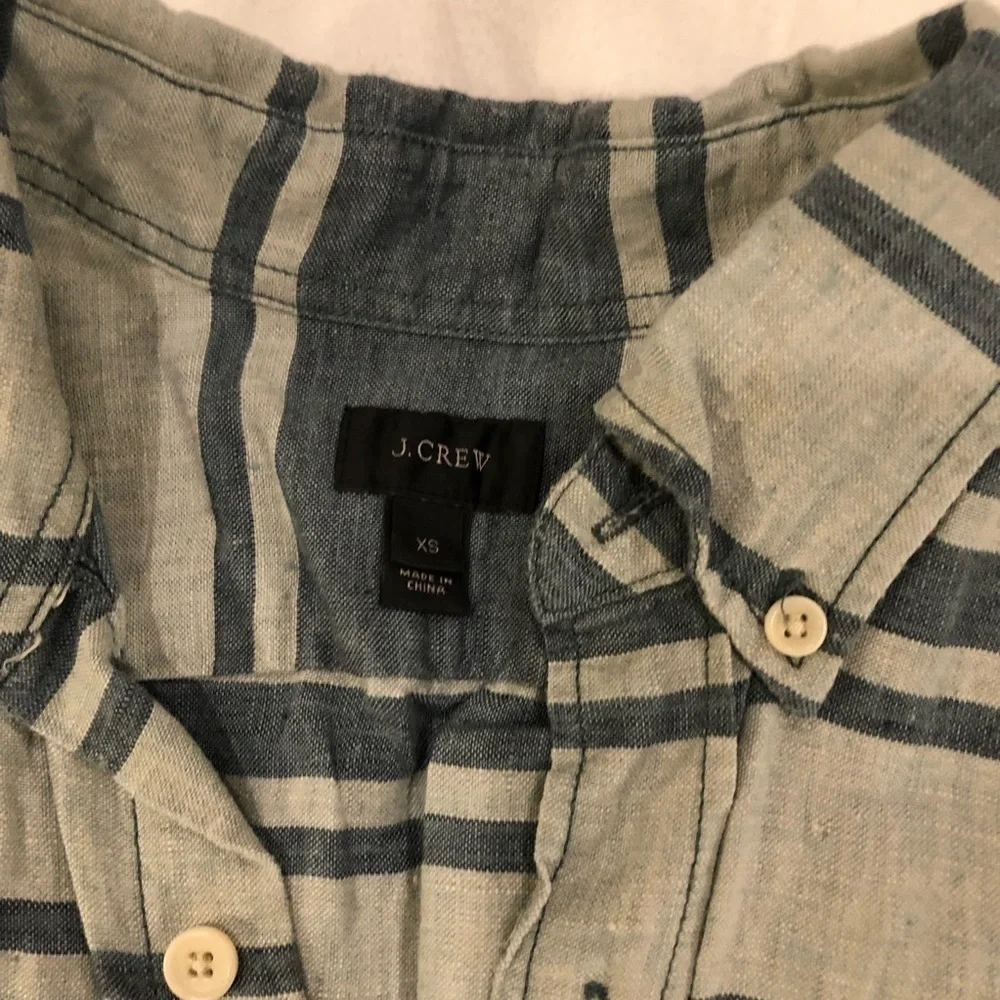 J. Crew Striped Short Sleeve Button Down